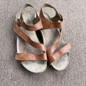Josef Seibel sandals comfort bed walking shoes size 39 US 8-8.5 brown leather